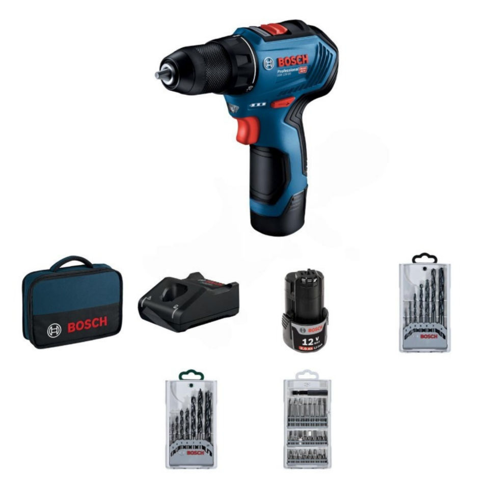 Bosch GSR 12V-30 Çift Akülü 2 Ah Vidalama Makinesi - 06019G9001