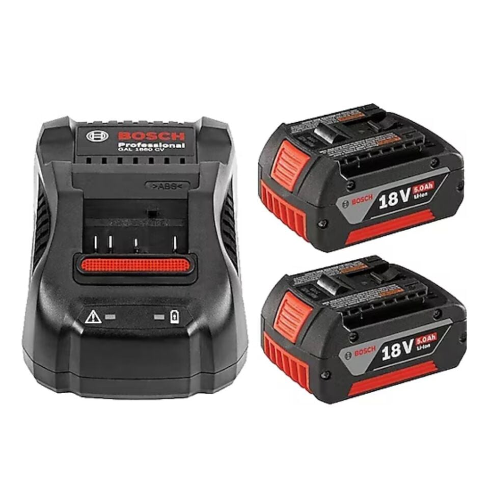 Bosch GAL 1880 CV Şarj Cihazı + 2 x GBA 18 V 5 Ah Yedek Akü